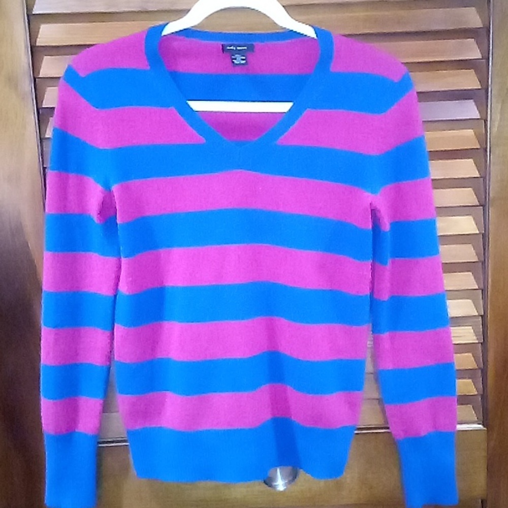 2 ply striped cashmere sweater
